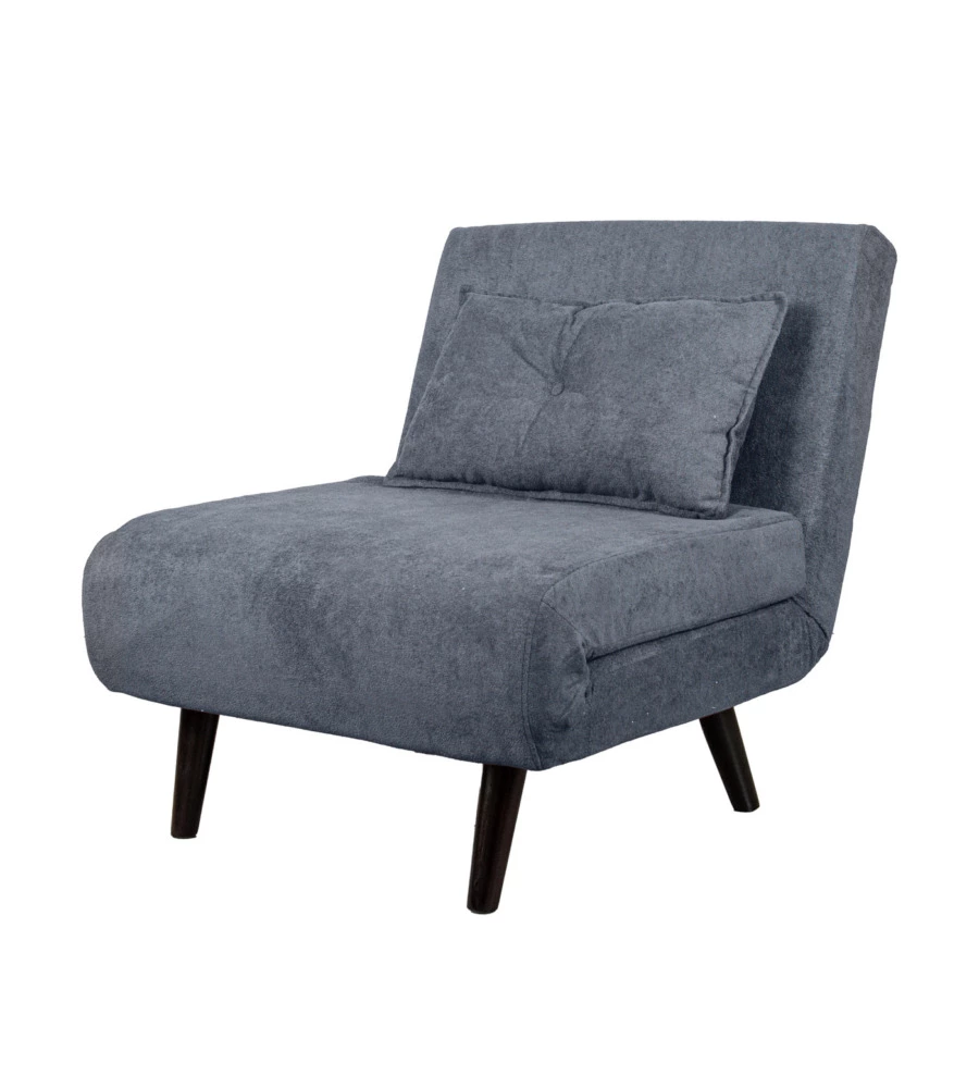 POLTRONA LETTO "QUEEN" IN TESSUTO GRIGIO, 77x77X85 CM